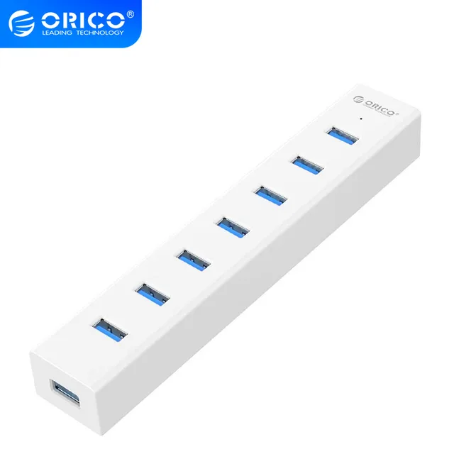 ORICO USB3.0 HUB 7 Port USB 3.0 HUB With 5V2A Power Adapter Multiple High Speed OTG Splitter for Computer Laptop Accessories 1