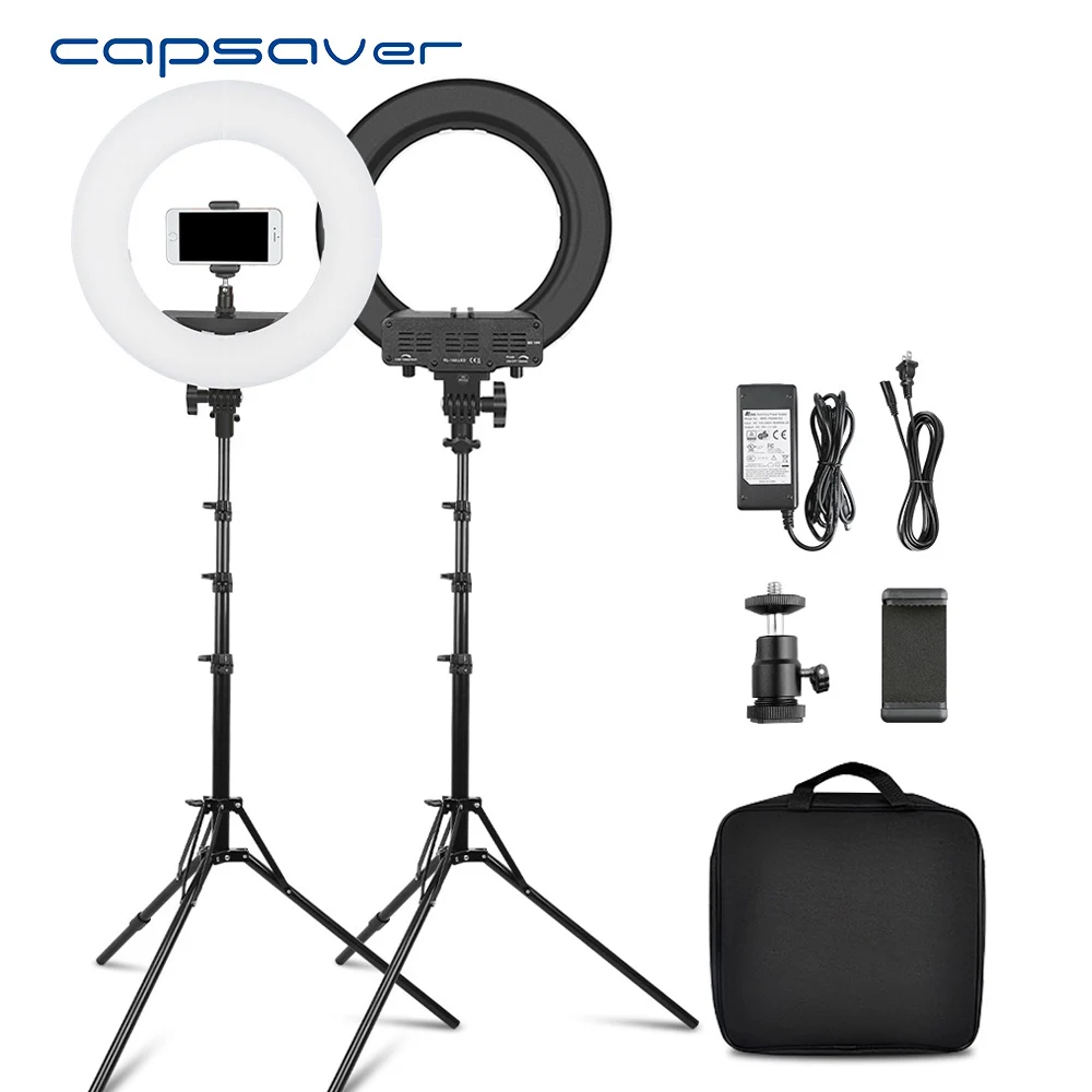  capsaver 14 inches Ring Lamps LED Ring Light Makeup Light Selfie Annular Lamp with Stand Phone Hold - 4000096168510