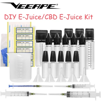 

Veeape CBD E-Juice Mixing Kit dropper bottle 15ml 30ml 60ml 100ml bottles W/syringe measuring glass funnels For DIY CBD E-Juice