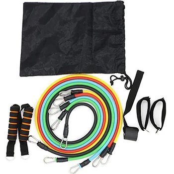 

Fitness Insanity Resistance Band Set 5 Stackable Exercise Bands with Waterproof Carrying Case Door Anchor Attachment Legs Ankle