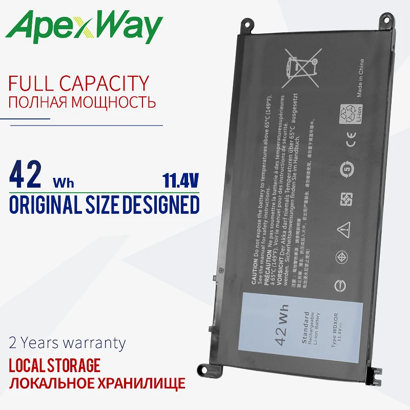 11 4 V Аккумулятор для ноутбука WDXOR WDX0R Dell INS 13MF 2505T 15MF 1508TA Inspiron 13 5000 14 7460 15 7000 VOSTRO 5468