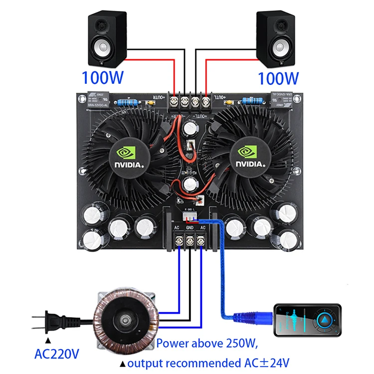 Tenghong TDA7293 цифровой усилитель мощности Auido плата 100 Вт* 2 двухканальный стерео усилитель звука динамик домашний кинотеатр Amplificador