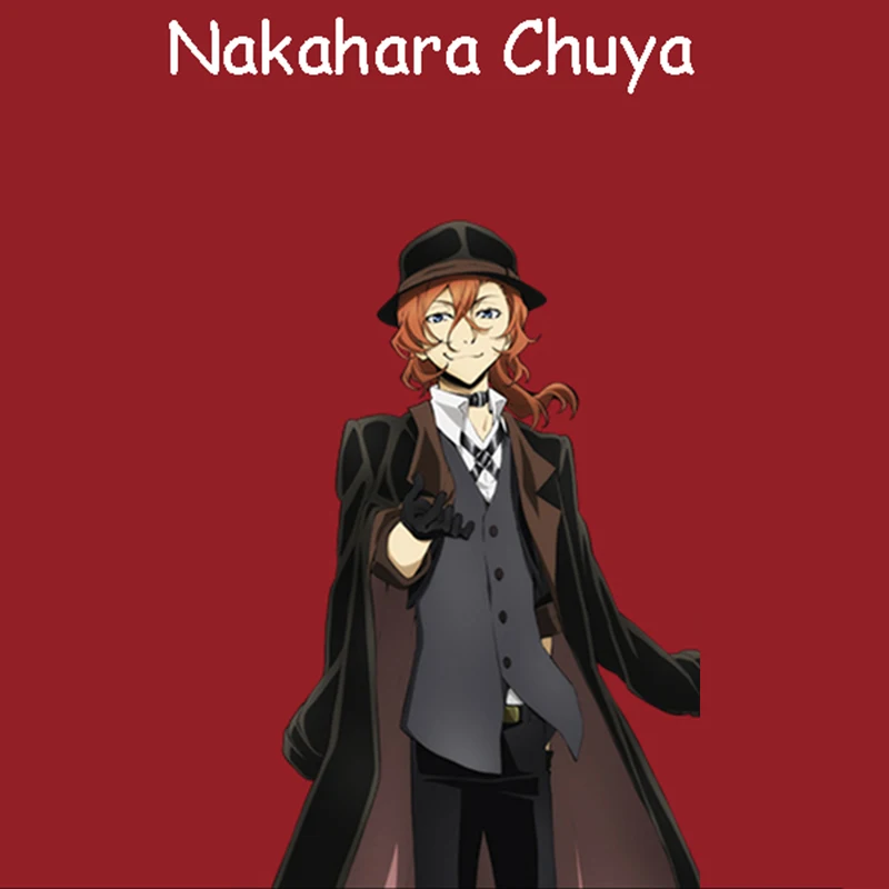 Nakahara Chuya Аниме Comic Stray Dogs маскарадные костюмы Nakahara Chuya dazai osamu костюмы для праздника костюмы Униформа Хэллоуин вечерние костюмы OutfitsMen одежда - Цвет: Nakahara Chuya