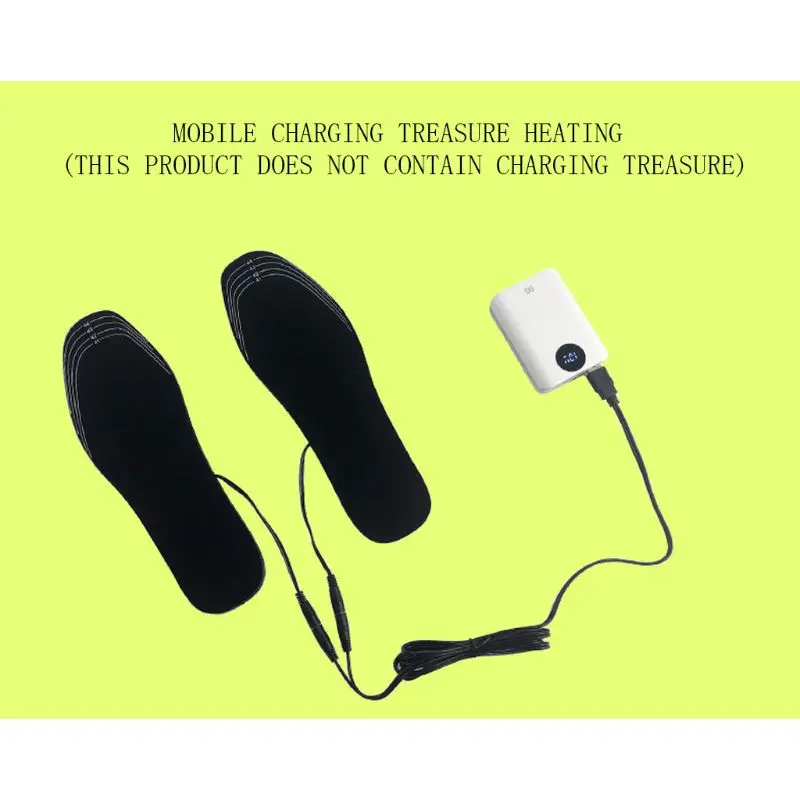Winter USB Charge Electric Feet Heated Shoe Boot Insoles Inserts Sock Snow Foot