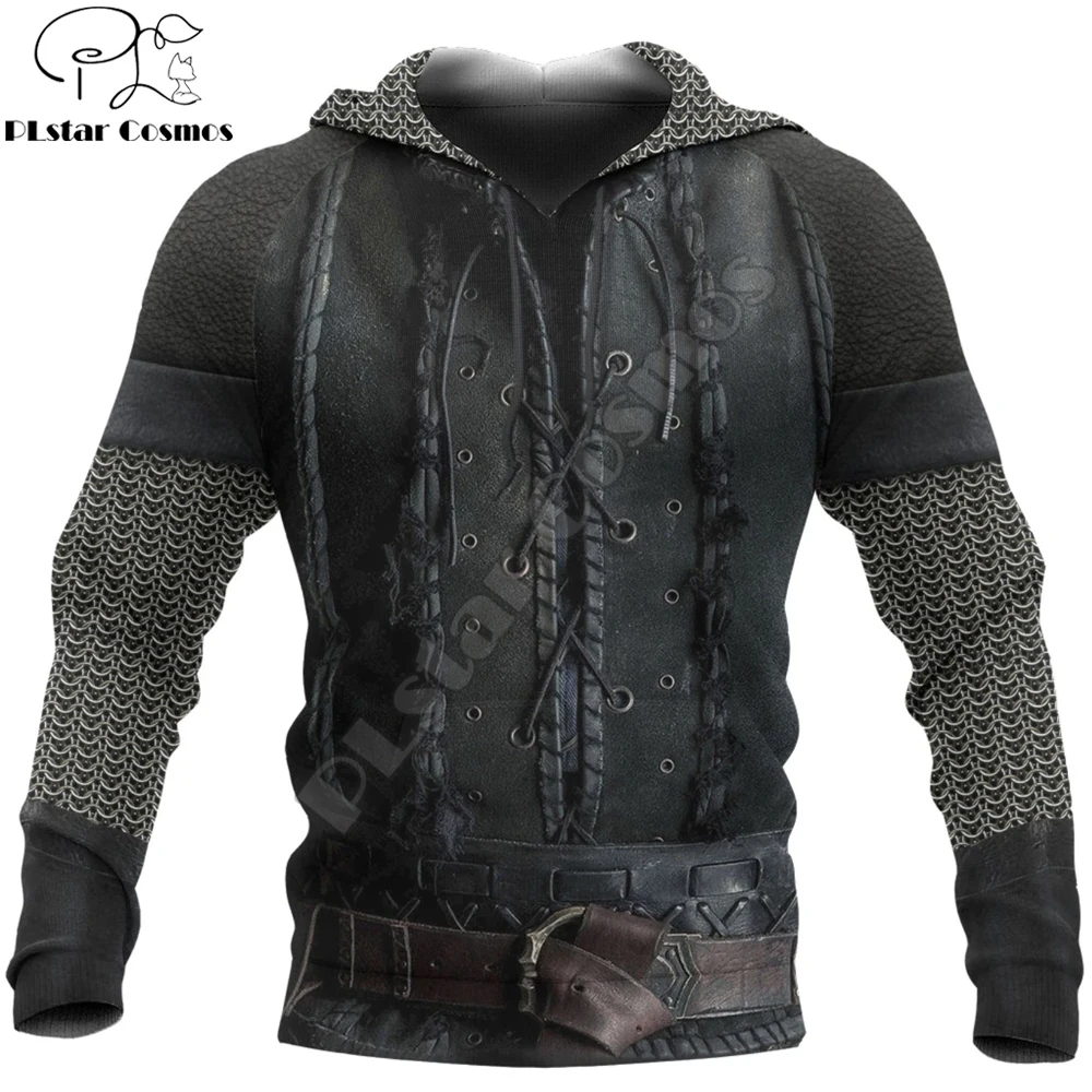 L'Ultimo Kingdom Warrior Chainmail Armor 3D Printed Men Felpa Con Cappuccio Unisex Deluxe Felpa Con Zip Pullover Casual Streetwear Kj390