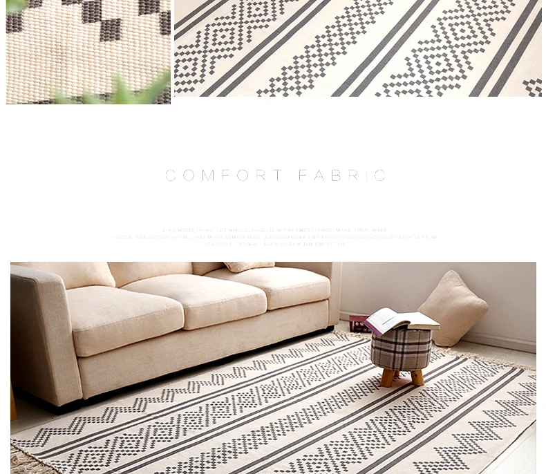 Morocco Hand Woven Living Room Carpet Geometric Blanket Home Bedroom Area Rugs Floor Sofa Coffee Table Mat Ins Nordic Carpet