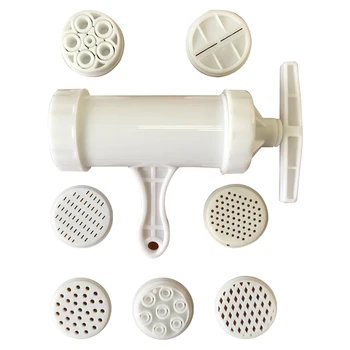

Noodle Maker Household Plastic Noodle Pressing Machine E-Shaped Hand-Operated Pasta Maker with 7 Pressing Moulds