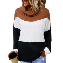 Loozykit женская зимняя теплая свободная Водолазка пуловер свитер платье Повседневная Уличная куртка с длинным рукавом