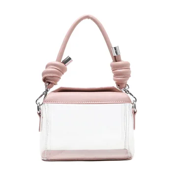 

New Transparent Style Women Shoulder Bag Leather PU Shoulder Crossbody Bag for Women Cute Fashion Handle Tote Bag Female