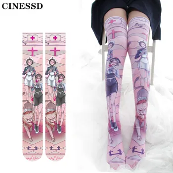 

Gothic Anime Dark series Seven Deadly Sins -Rage Lolita Stocking Cosplay High Stocking Women's Punk OverKnee Female Stocking