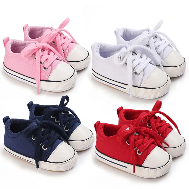 0-18M Newborn Infant Kid Girls Boys Crib Soft Sole Anti-slip Baby Sneakers Shoes 