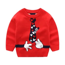 Зимний свитер для маленьких мальчиков Детский толстый вельветовый свитер, пальто рождественский двойной вязаный свитер с рисунком, Верхняя одежда Детские Теплые Топы