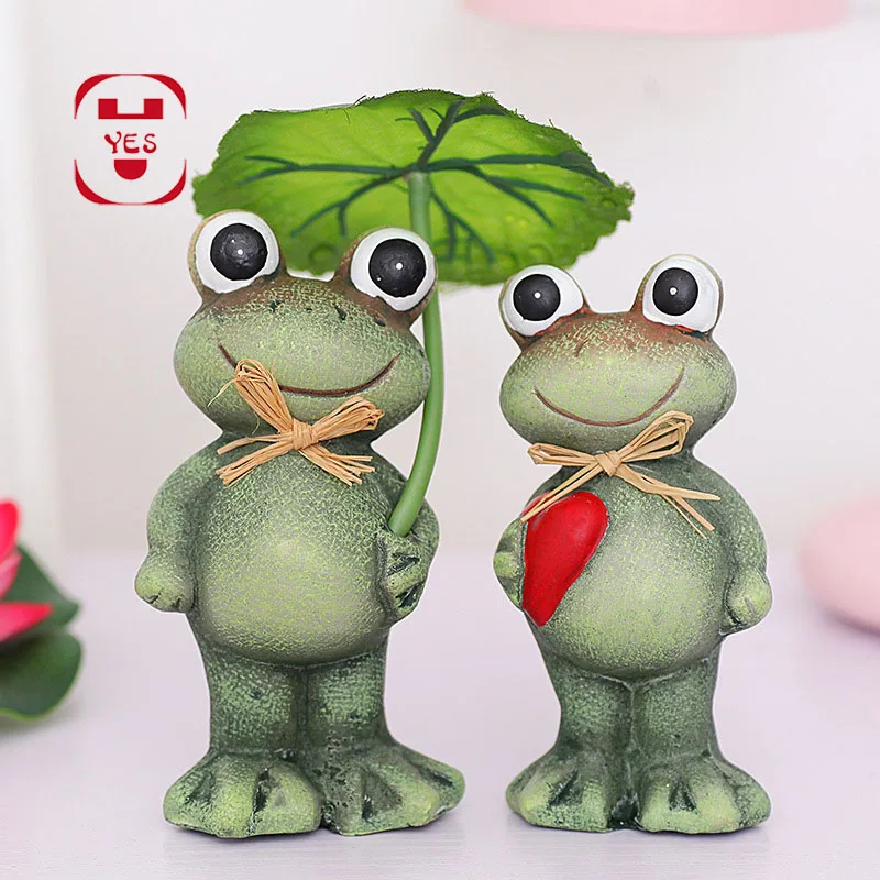 2 шт./набор, 3D Смола, пара лягушек, ремесло, фигурка для дома, офиса, Декор, свадебные подарки, сад, двор, лягушка, модель, украшение, аксессуары - Цвет: A