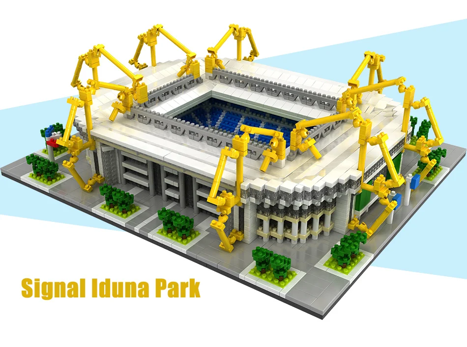 HO TFamous architecture Футбол на траве Camp Nou Signal Lduna Park Мини Строительные блоки алмазные блоки игрушки для детей