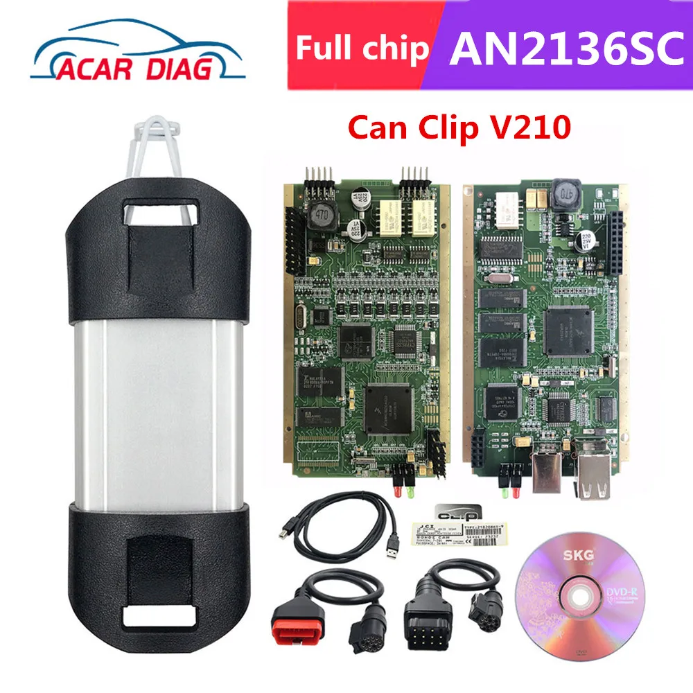 Для Renault Can Clip V212 полный чип CYPRESS AN2131QC AN2135SC диагностический инструмент OBD2