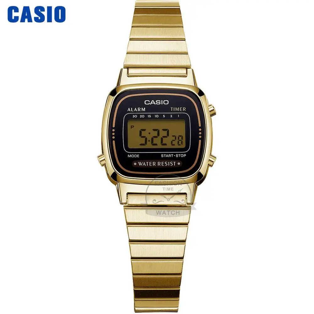 LA670WGA1D Casio часы золотые женские часы лучший бренд класса люкс водонепроницаемые кварцевые часы женские светодиодные цифровые спортивные женские часы relogio feminino reloj mujer montre homme bayan kol saati zegarek damski - Цвет: LA670WGA1D