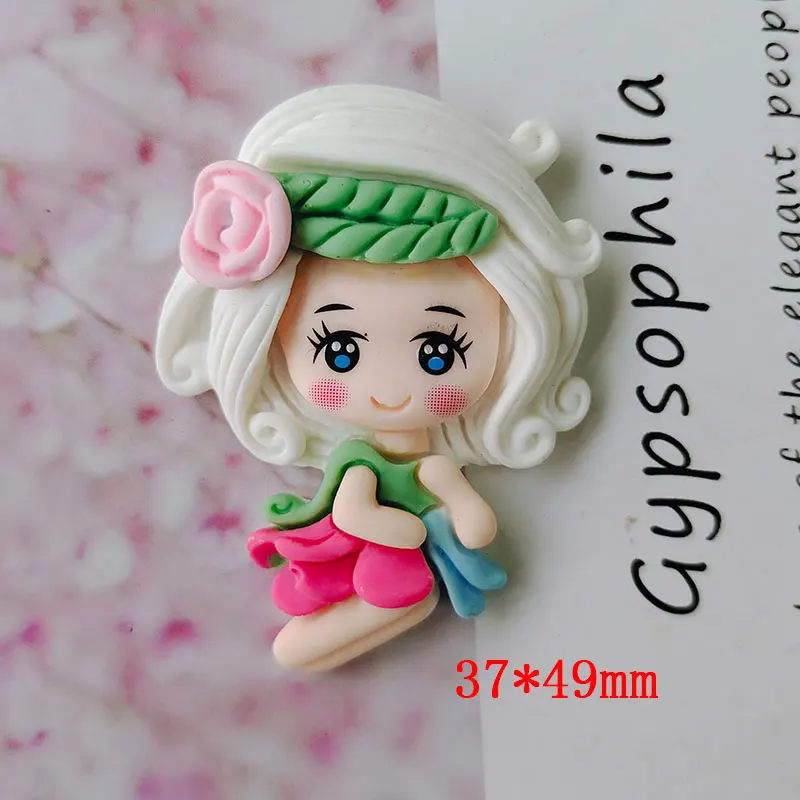 Flat back resin cartoon Princess hair clothes accessories DIY resin girl ornaments 5pcs/lot doll handmade accessories