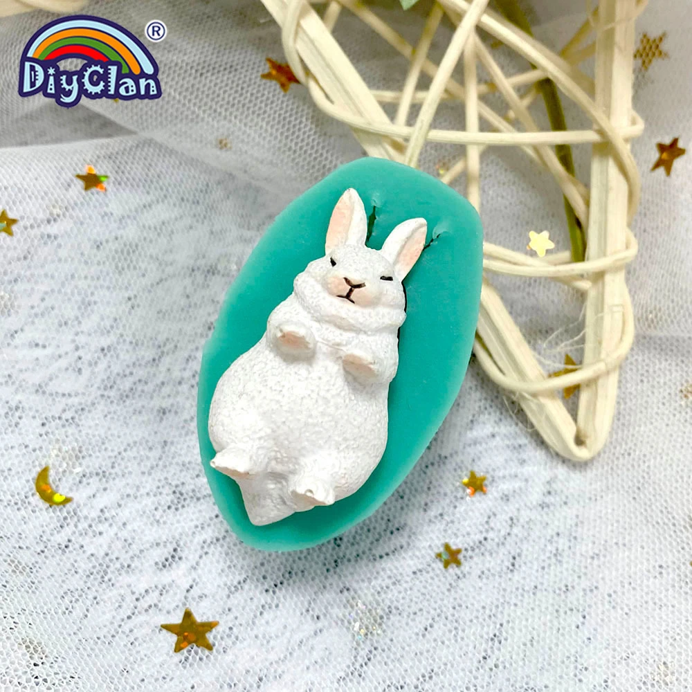 Silicone 3D Bunny Rabbit Sugarcraft Chocolate DIY Clay Resin Mould