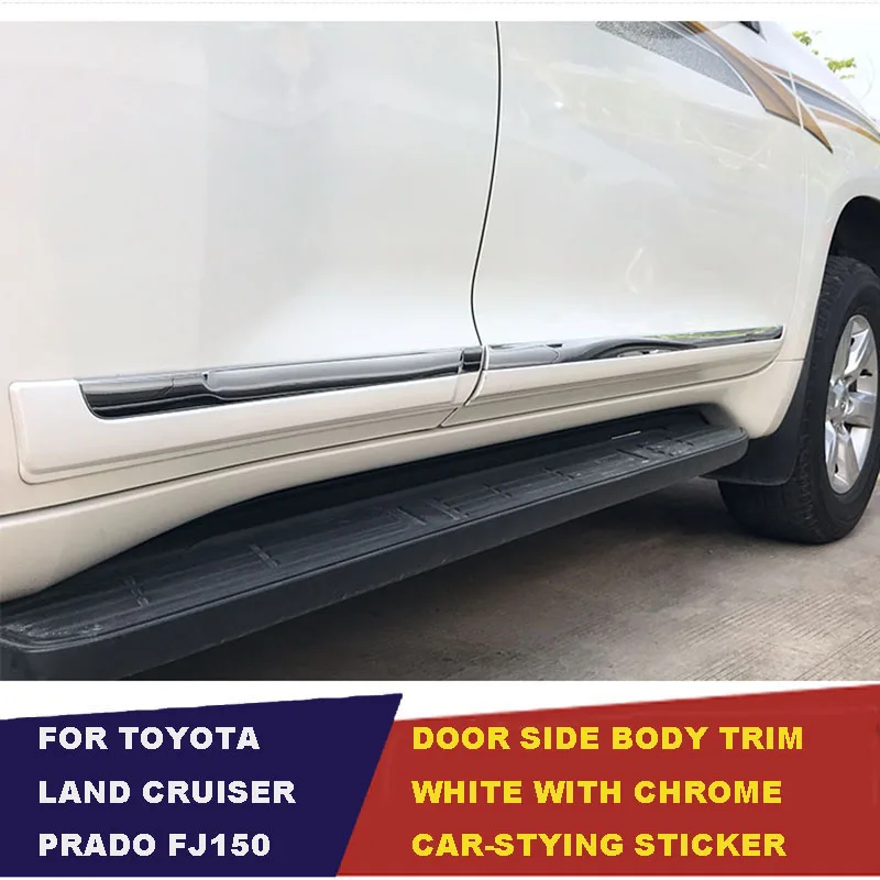 Toyota Prado FJ150 2018 White Chrome Panel Door Body Molding Side 