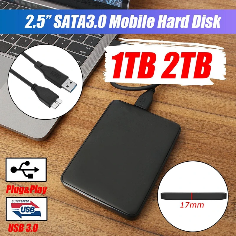 2.5 External Hard Drive USB3.0 HDD HD Hard Disk 1TB/2TB Mobile Hard Disk HDD Storage Devices For Macs Computer Desk Laptop
