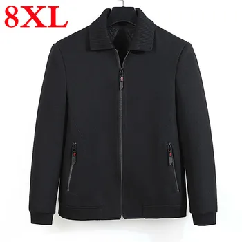 

plus size 8XL Men Winter Wool Coat Men's High Quality Solid Color Simple Blends Woolen Pea Coat Male Trench Coat Casual Overcoat