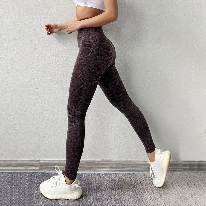 SALSPOR с высокой талией для йоги женские брюки для фитнеса пуш-ап бесшовные леггинсы для спортзала эластичные спортивные Леггинсы для бега женские тренировочные штаны