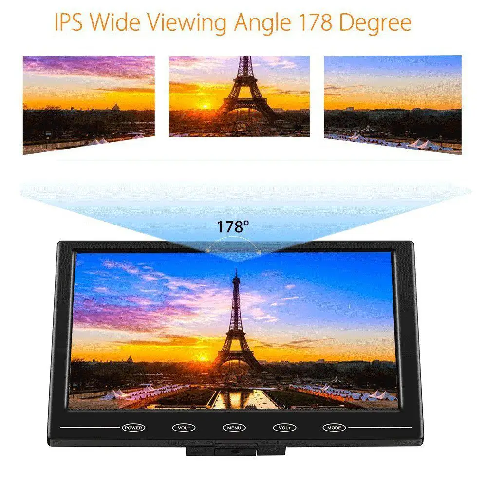 9 дюймов экран HD TFT lcd Портативный 1080x720 разрешение цветной экран видео монитор с VGA AV HDMI для ПК/CCTV/домашней безопасности r60