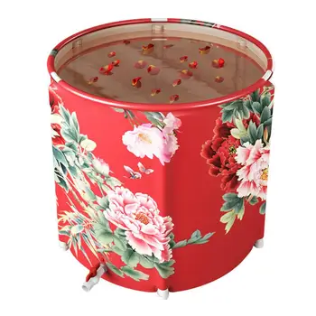 

Portable Foldable Bathtub Water Bucket Thickened Home Single SPA Massage Pool Plastic Bathing Bucket Adult Bathtub