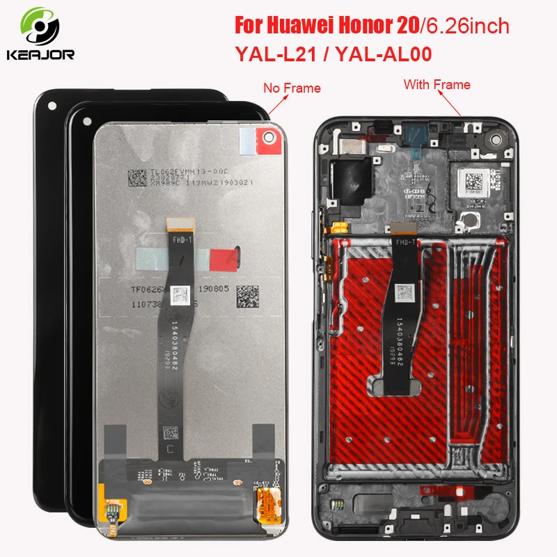 Keajor дисплей для huawei Honor 20 YAL L21 ЖК сенсорный экран дигитайзер панель с рамкой