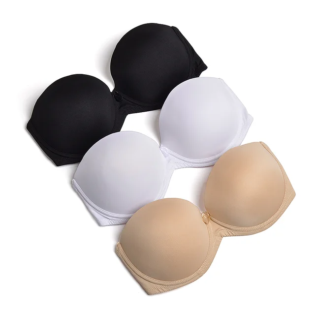 Buy Ladies Secret Bra Strapless Invisible Blade Tape est Push up Breasted  Backless Bra for Glossy Adjustable Underwear Black Cup Size 90A at