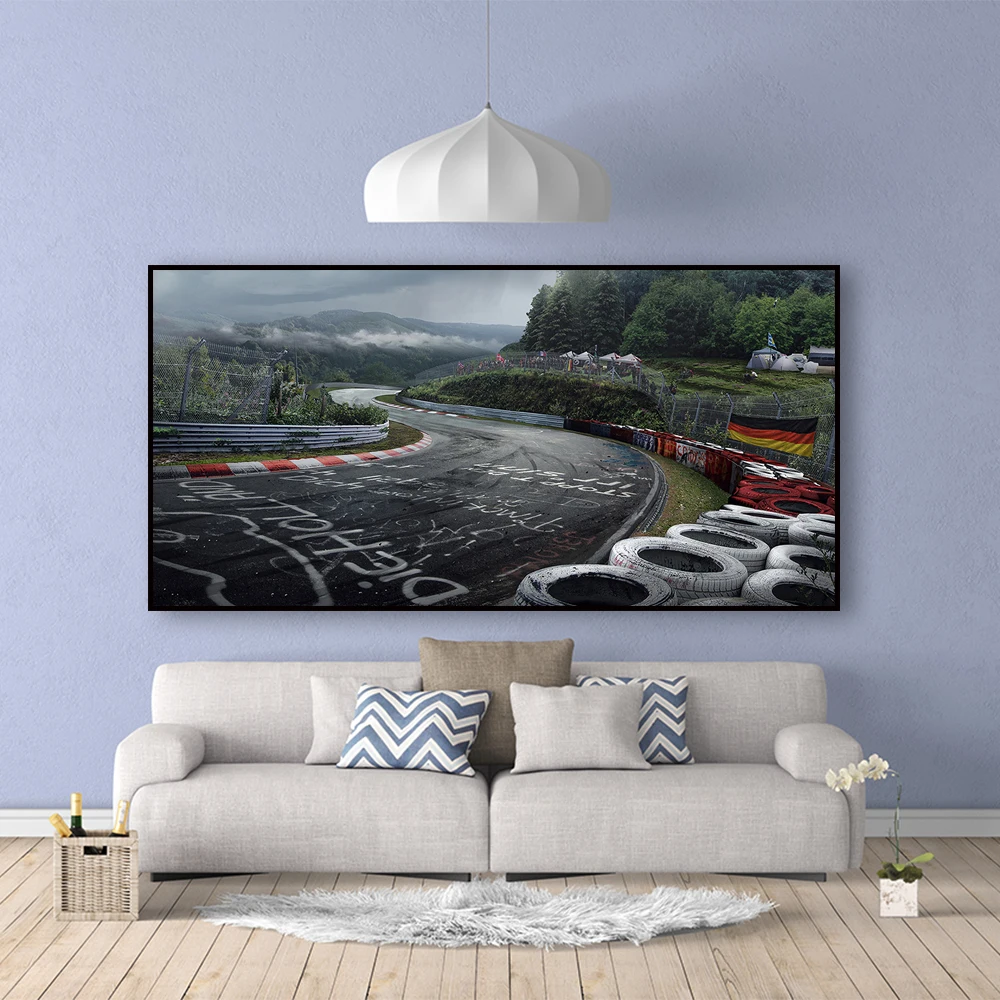 Настенный художественный плакат Nurburgring Rally Road спортивный автомобиль трек HD Печать холст картина лесной пейзаж гостиная домашний Декор картина