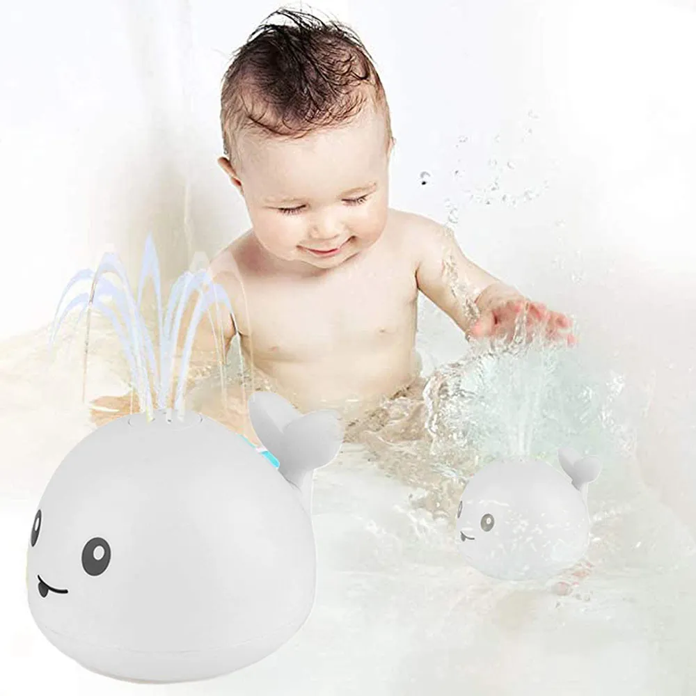 Brinquedos de Banho do Bebê Chuveiro de Água Brinquedos de Banho para Crianças Bola com Luz Spray Nadar Piscina Baleia Elétrica Banho Banheira Led Água Brinquedo Presente 41 Cheap Brinquedo banho