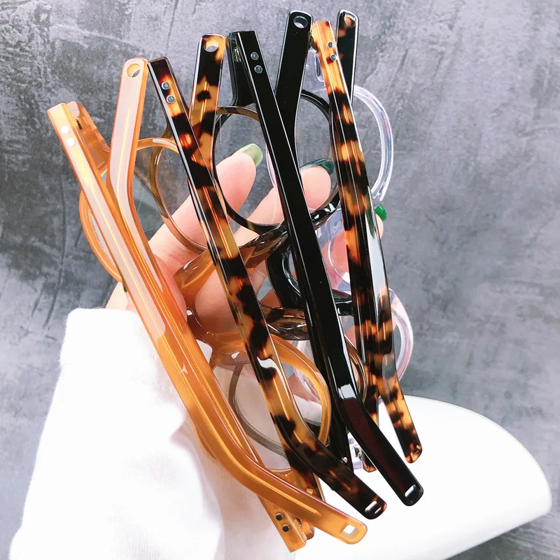 

Handmade Acetate Glasses Frame Japan Men Women Vintage Round Square Eyeglasses Irregular Small Lens Shape Myopia Spectacles