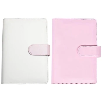 

2Pcs A5 Cute Ring Diary Leather Cover Case Manual Cover (Without Inner Paper) - White & Pink