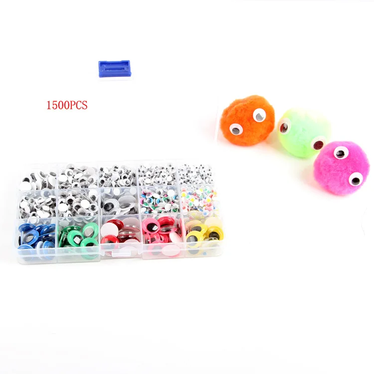 1500 шт. DIY игрушки Пластиковые Googly Wiggly подвижные черные глаза для творчества глаза самоклеющиеся куклы глаза для игрушек пластиковые глаза для кукол черные глаза