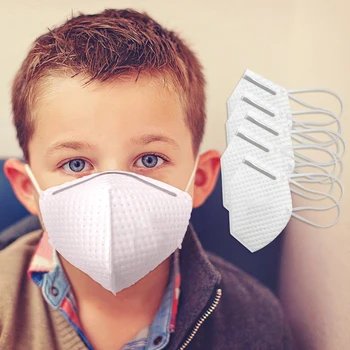 

Face Mask for Children 4 Layers Fine Air Filter Kids Dust Respirator Personal Protect Home Health Care Earloops Masks