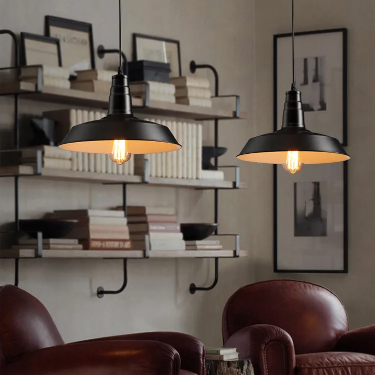 LOFT Industrial-Style Iron Art Pot Cover Single-head Color Chandelier Retro Simple Clothing Store Restaurant Bar Counter Coffee