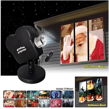 

Free Shipping Ouhaobin S-tar Shower Window Wonder-land Christmas Halloween Projector Kit 12 Modes Proyector de uso doméstico