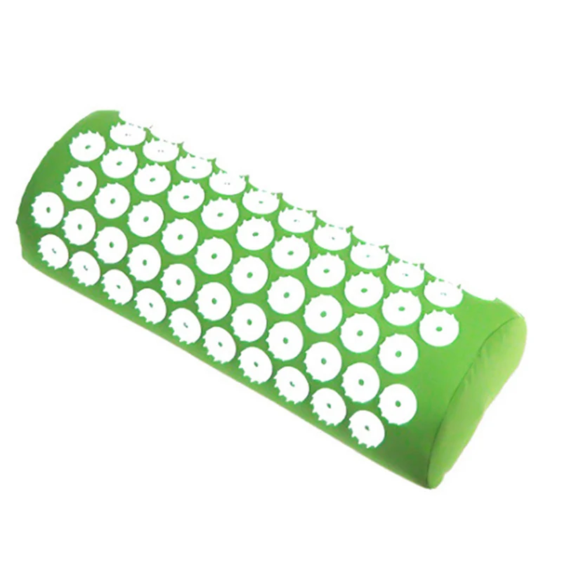green pillow Массажная подушка для акупунктурного массажа, коврик для йоги с подушкой для акупрессуры, снятия стресса, боли в спине и теле, шип, массажный коврик для йоги - Цвет: green pillow