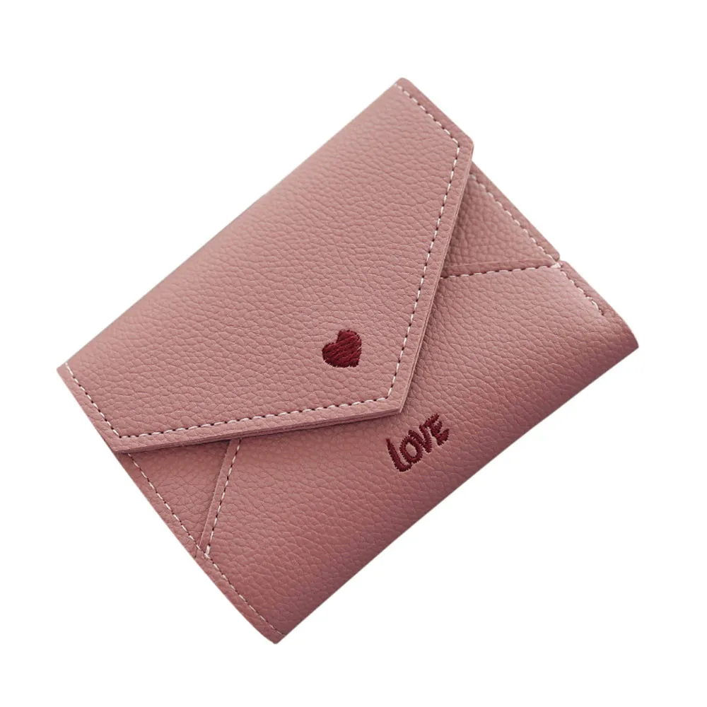 Женский милый короткий кожаный кошелек-клатч для карт, сумка для улицы, модный кошелек для монет, для отдыха, для ежедневного использования, кошелек, кошелек, женский кошелек - Цвет: Red