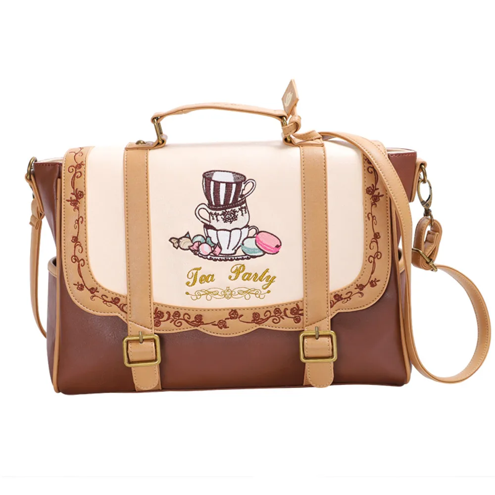 Sac à dos Vintage brodé Lolita pour femmes, porte-documents, sacoche pour ordinateur portable_voghion.com
