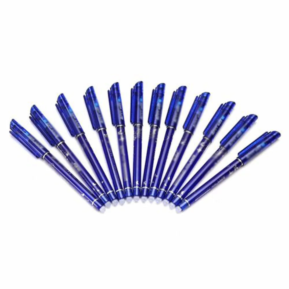 

12x 0.5mm Erasable Pen Gel Pen Blue Ink Gel Pen Office Student Stationery Erase and rewrite repeatedly