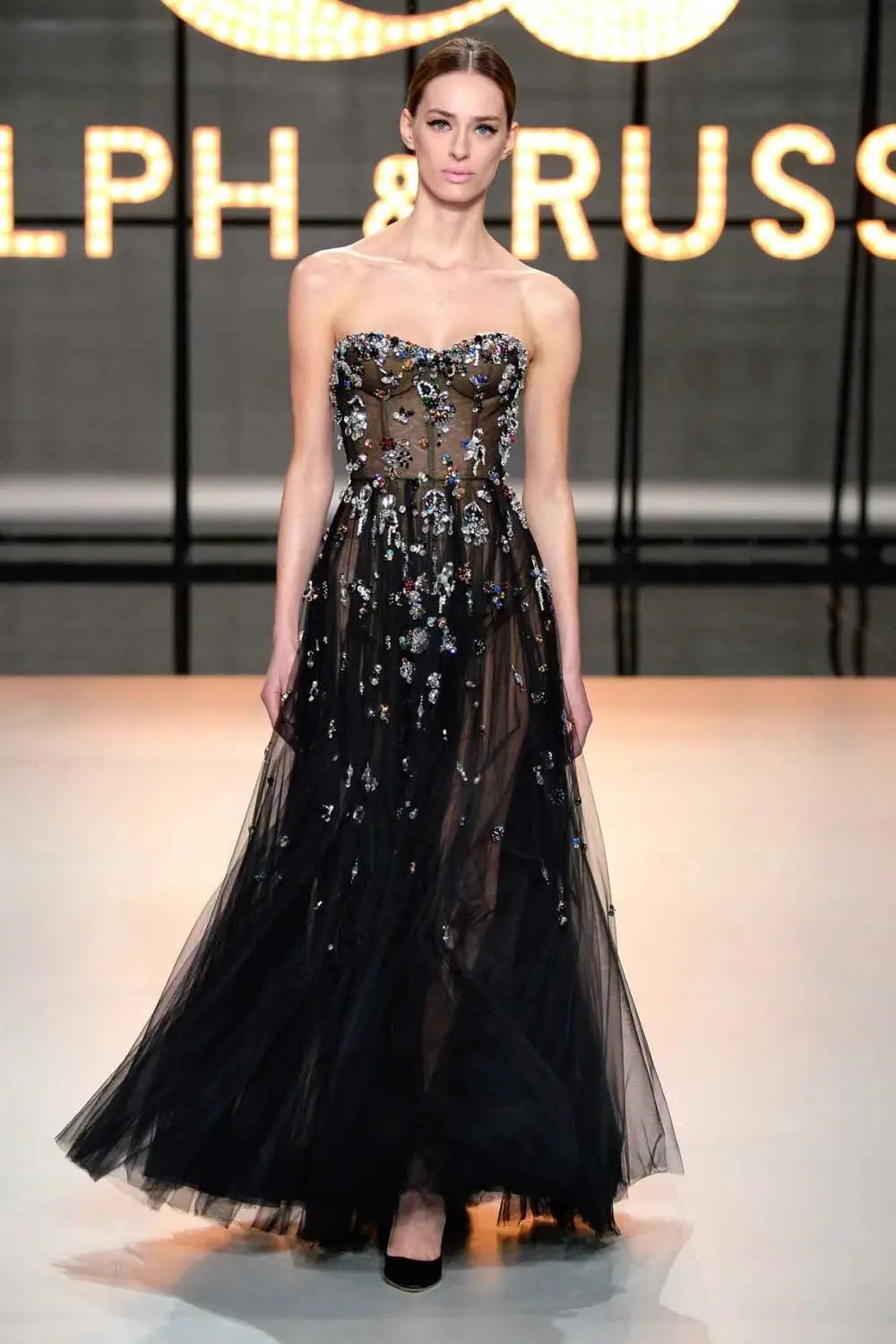 ralph and russo black dress