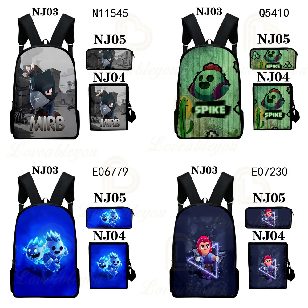 

Anime Print School Bag Sets Teenager Cool Cartoon Kids Schoolbags Children Bookbags 3pcs Backpack Set