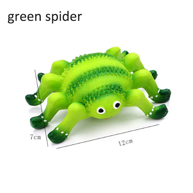 green spider Интерактивные 1 шт. жужжащие игрушки для щенков инструменты для пережевывания прочные латексные игрушки для собак нетоксичные - Цвет: green spider