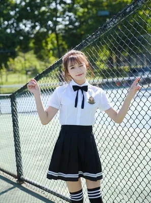 top skirt tie Женская JK форма для старшей школы студенческие девушки выпускник в стиле Харадзюку стиль черный высокая талия плюс размер плиссированная юбка 5XL - Цвет: top skirt tie