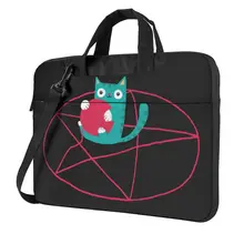 

Bad Kitty Laptop Bag Case Pentagram Witch Travel Crossbody Computer Bag Waterproof Soft Laptop Pouch