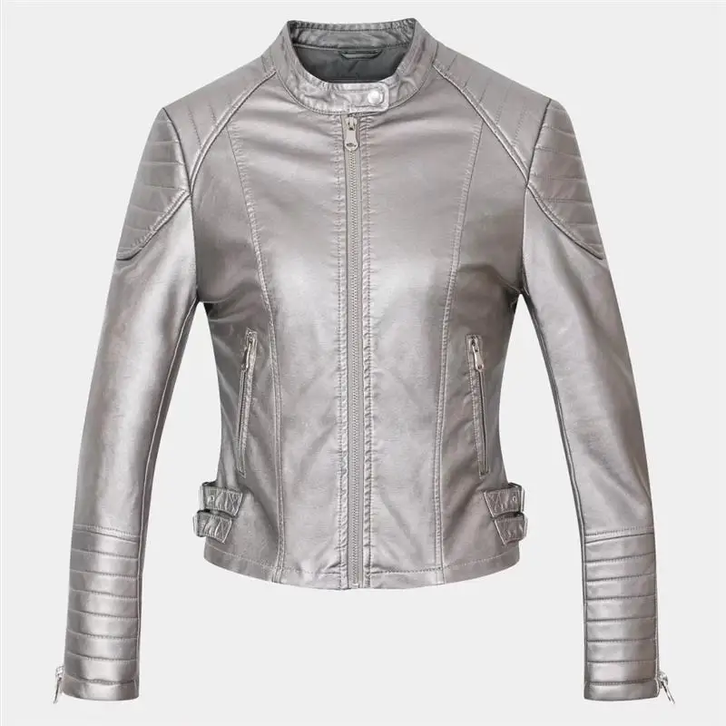 Куртка TMODA292 женская из искусственной кожи мотоциклетная верхняя одежда