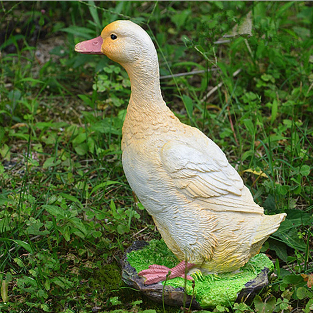 Garden Gift Farm Resin Animal Ornament Pond Water Standing Duck, 4 Types Available