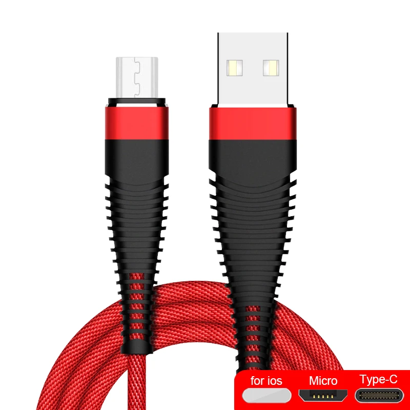 USB Мобильный телефон 3A быстрое зарядное устройство кабель USB зарядная Кабельная линия type-C Micro для iOS 1 м Android супер зарядное устройство USB линия передачи данных